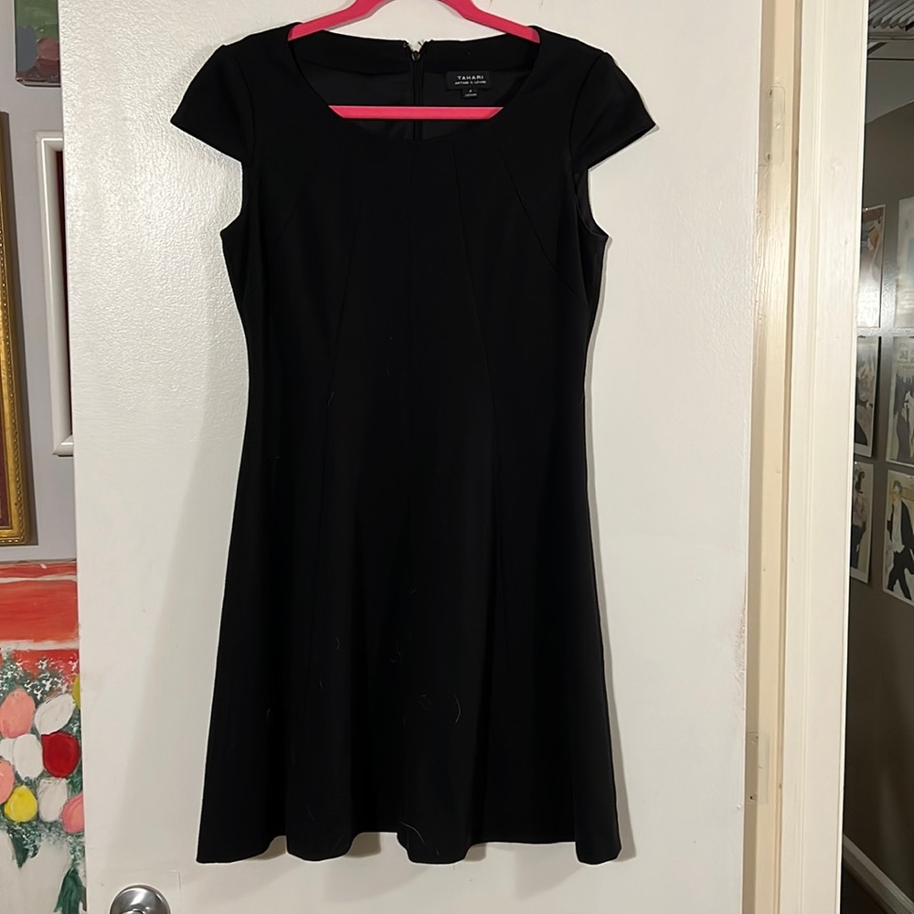 Tahari Arthur S. Levine little black dress with cap sleeve